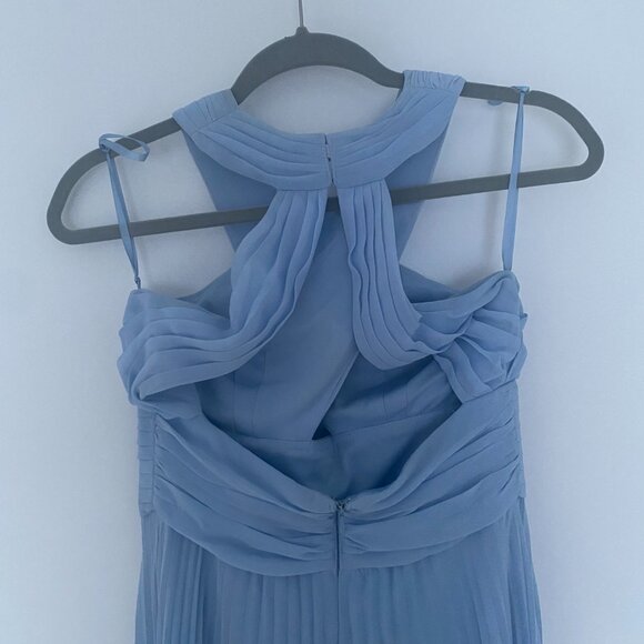 Aqua long gown dress lavender light blue halton neck size 2. Small - Picture 3 of 7